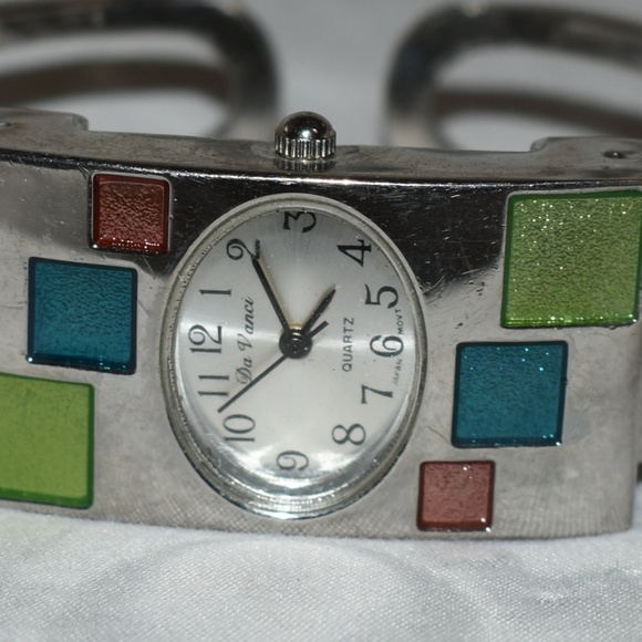 Da Vinci Accessories - Vintage 80's  Deco Cuff Watch by Da Vinci